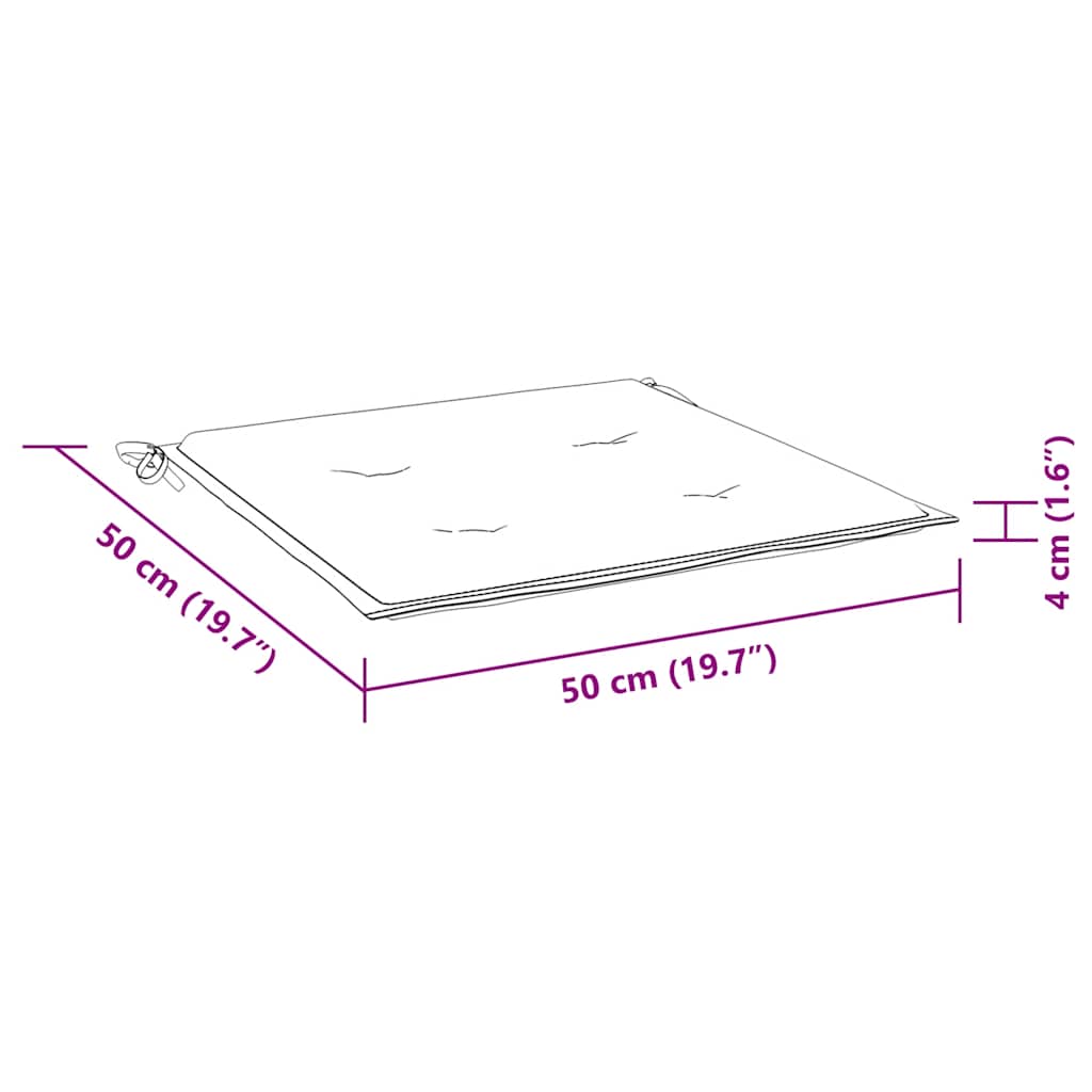 vidaXL Gartenstuhl-Kissen 2 Stk. Rosa 50x50x4 cm Stoff