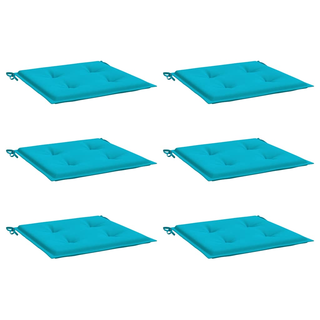 Gartenstuhl-Kissen 6 Stk. Türkis 50x50x4 cm Stoff