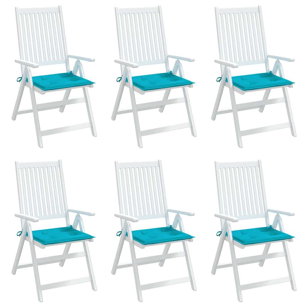 vidaXL Gartenstuhl-Kissen 6 Stk. Türkis 50x50x4 cm Stoff