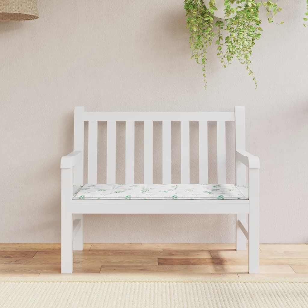 vidaXL Gartenbank-Auflage Blattmuster 100x50x3 cm Oxford-Gewebe