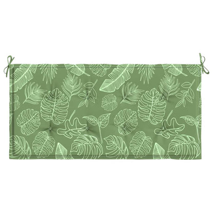 vidaXL Coussin de banc de jardin motif feuilles 100x50x4 cm Tissu Oxford