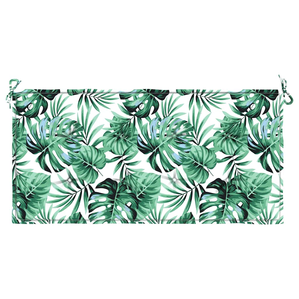 vidaXL Gartenbank-Auflage Blattmuster 120x50x4 cm Oxford-Gewebe