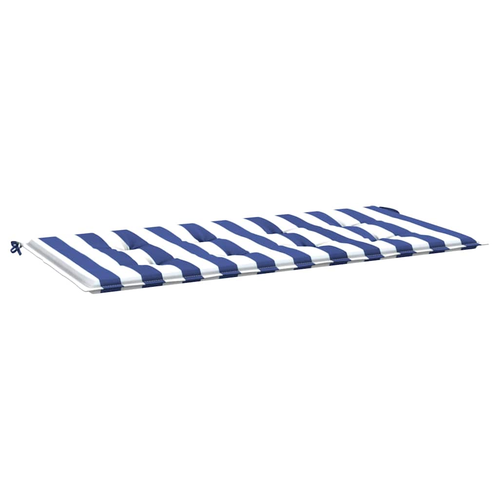 vidaXL Coussin de banc de jardin rayé bleu et blanc 120x50x4 cm en tissu Oxford