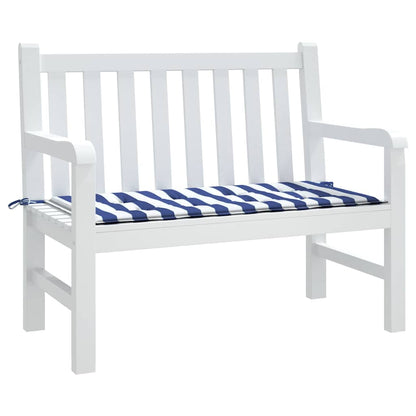 vidaXL Coussin de banc de jardin rayé bleu et blanc 120x50x4 cm en tissu Oxford