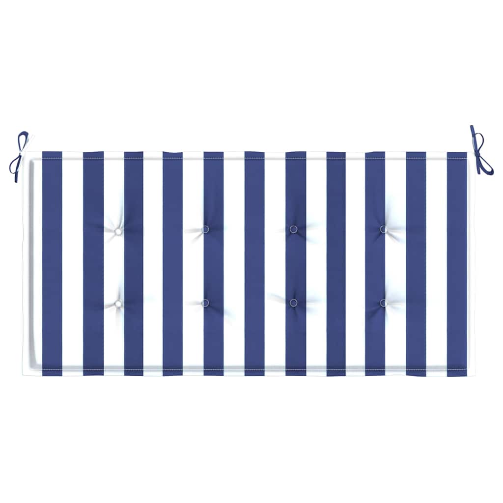 vidaXL Coussin de banc de jardin rayé bleu et blanc 120x50x4 cm en tissu Oxford