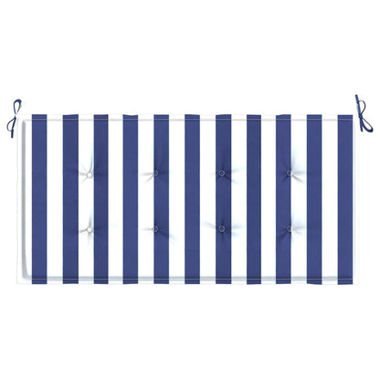 vidaXL Coussin de banc de jardin rayé bleu et blanc 120x50x4 cm en tissu Oxford