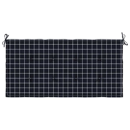 vidaXL Coussin de banc de jardin noir à carreaux 120x50x4 cm Tissu Oxford