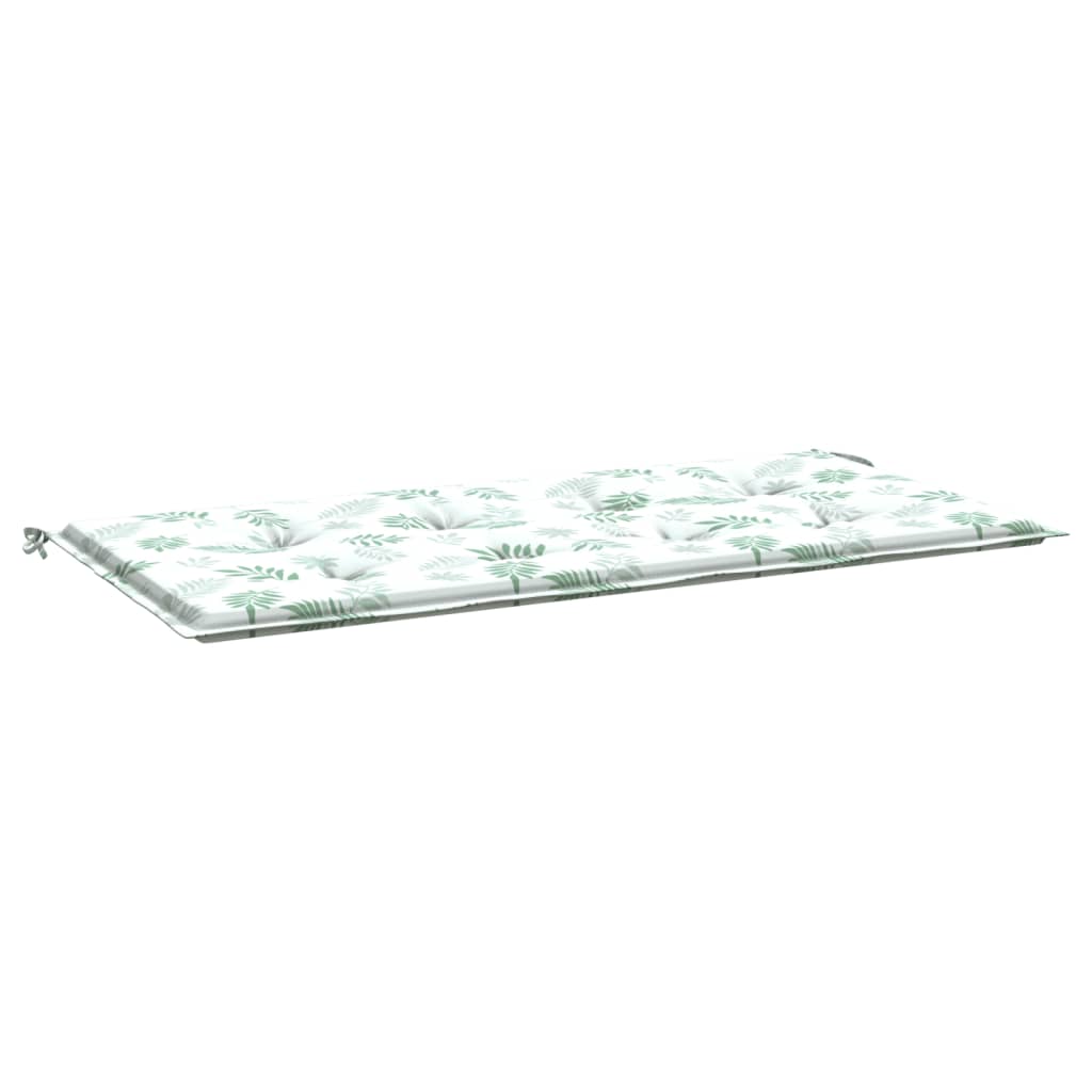 vidaXL Coussin de banc de jardin motif feuilles 120x50x3 cm Tissu Oxford