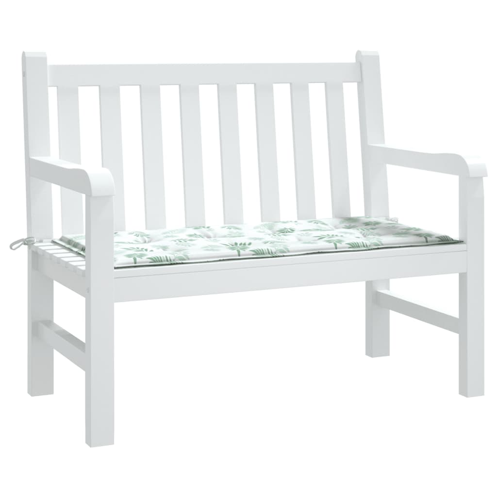 vidaXL Coussin de banc de jardin motif feuilles 120x50x3 cm Tissu Oxford
