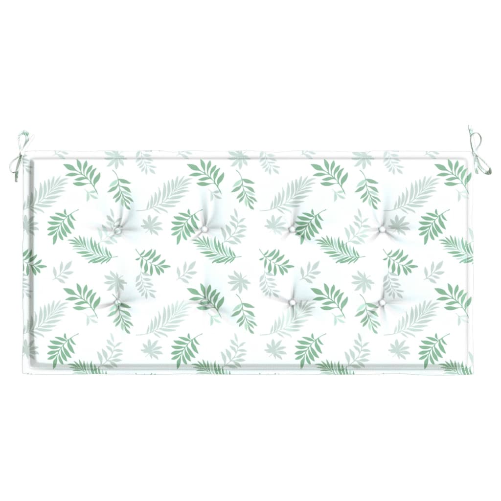 vidaXL Coussin de banc de jardin motif feuilles 120x50x3 cm Tissu Oxford