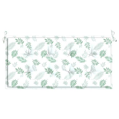 vidaXL Coussin de banc de jardin motif feuilles 120x50x3 cm Tissu Oxford