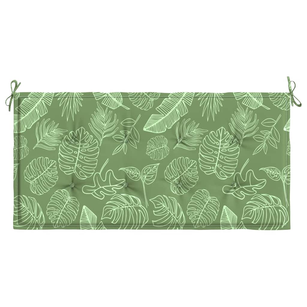 vidaXL Coussin de banc de jardin motif feuilles 120x50x4 cm Tissu Oxford