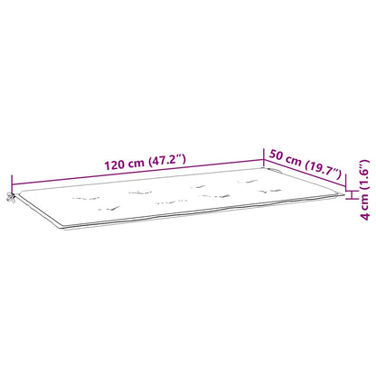 Gartenbank-Auflage Blattmuster 120x50x4 cm Oxford-Gewebe