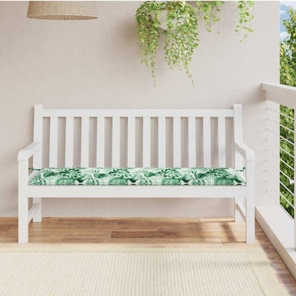 vidaXL Coussin de banc motif feuilles 150 x 50 x 3 cm tissu Oxford
