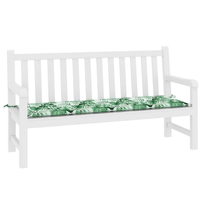 vidaXL Coussin de banc motif feuilles 150 x 50 x 3 cm tissu Oxford