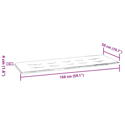 vidaXL Coussin de banc motif feuilles 150 x 50 x 3 cm tissu Oxford