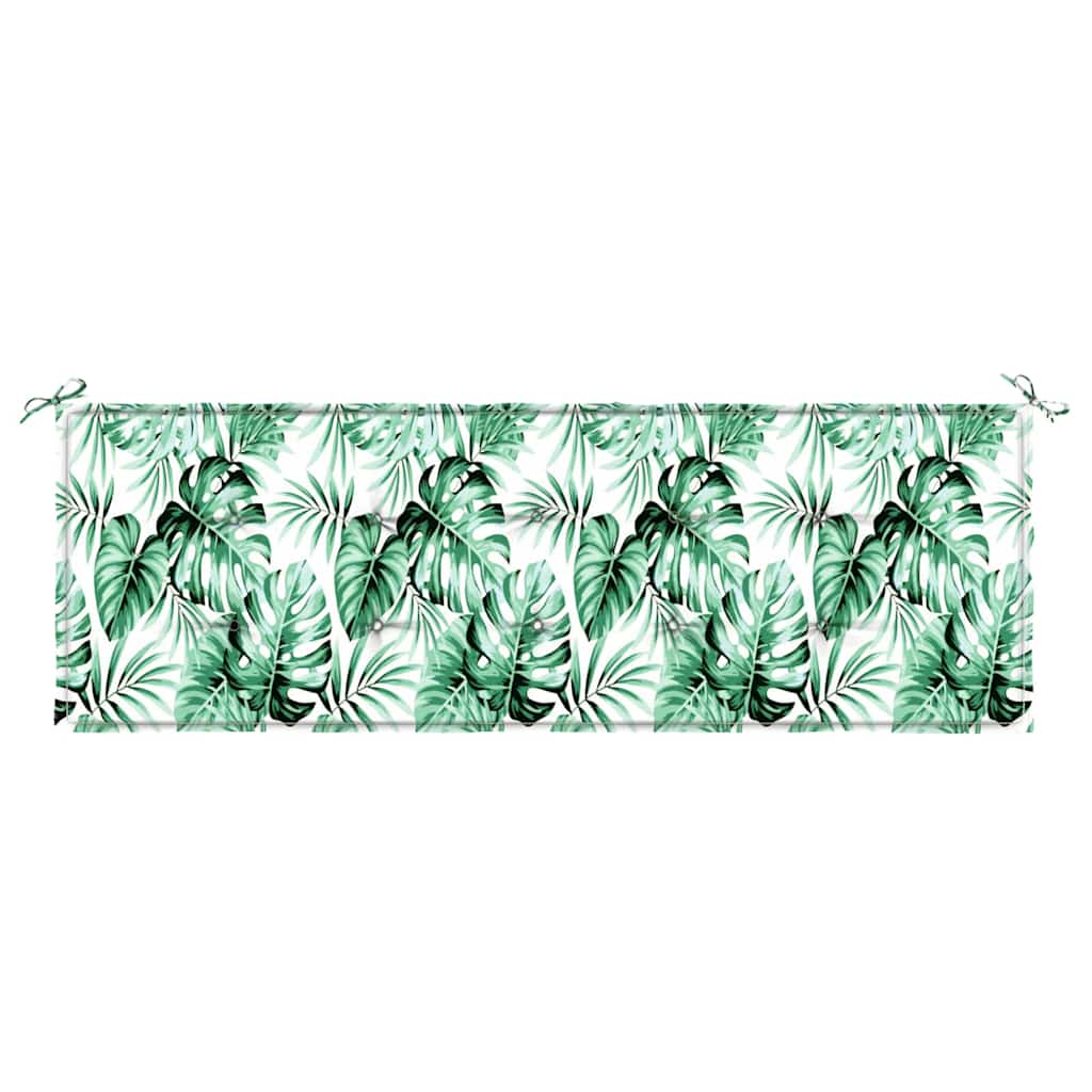 vidaXL Coussin de banc motif feuilles 150 x 50 x 3 cm tissu Oxford
