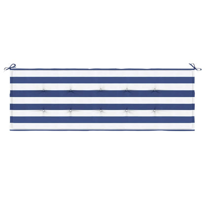 vidaXL Gartenbank-Auflage Blau&Weiß Gestreift 150x50x4cm Oxford-Gewebe