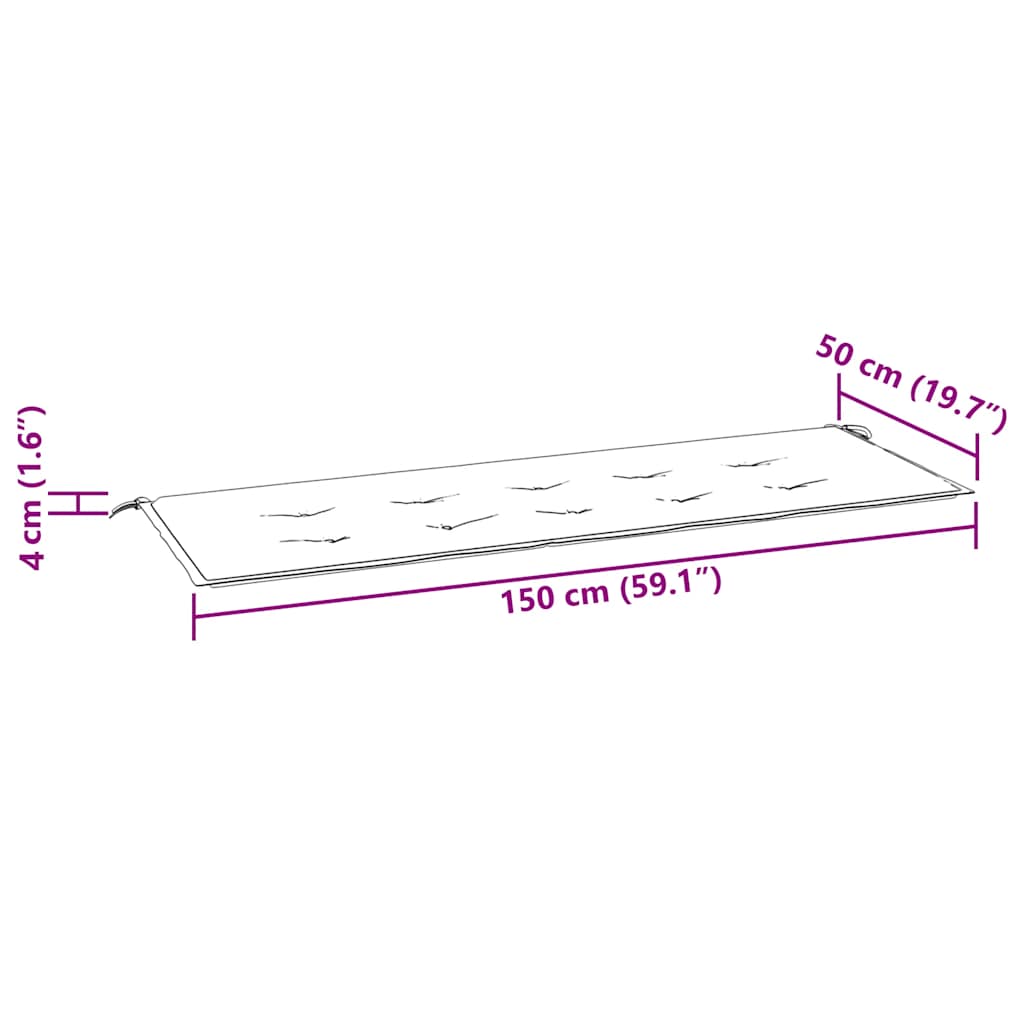 vidaXL Gartenbank-Auflage Blau&Weiß Gestreift 150x50x4cm Oxford-Gewebe