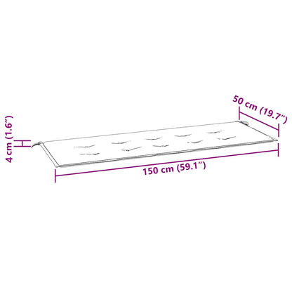 vidaXL Gartenbank-Auflage Blau&Weiß Gestreift 150x50x4cm Oxford-Gewebe