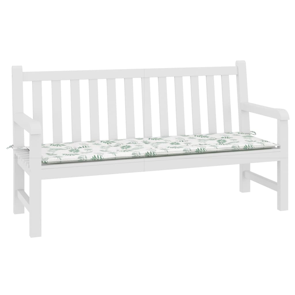 vidaXL Gartenbank-Auflage Blattmuster 150x50x3 cm Oxford-Gewebe