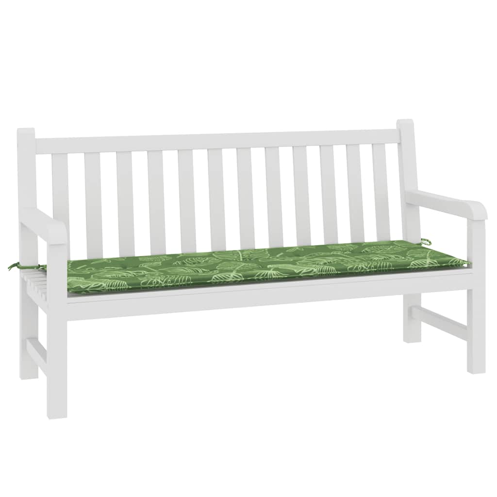 vidaXL Coussin de banc de jardin motif feuilles 150x50x4 cm Tissu Oxford