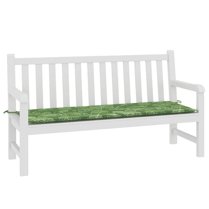 vidaXL Coussin de banc de jardin motif feuilles 150x50x4 cm Tissu Oxford