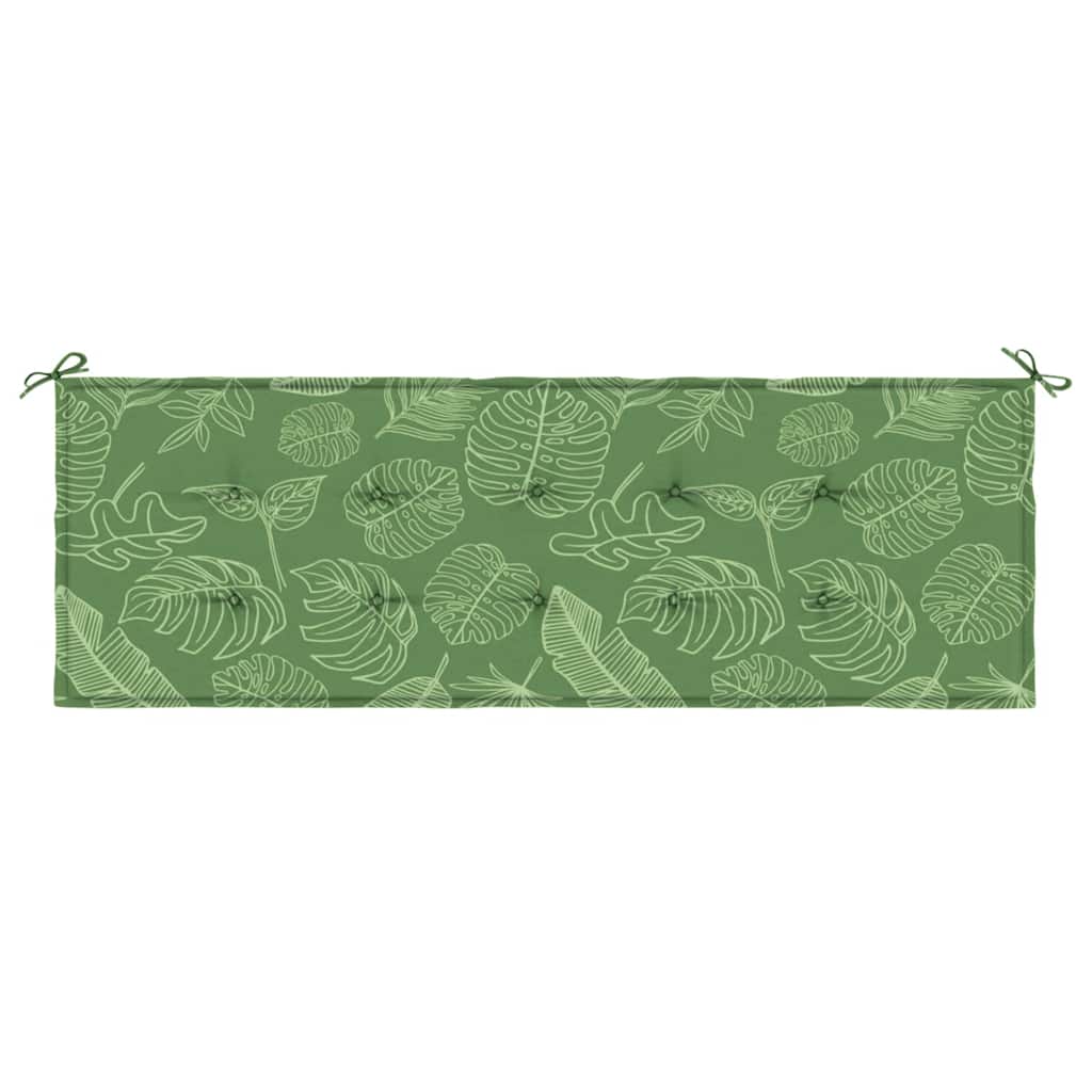 vidaXL Coussin de banc de jardin motif feuilles 150x50x4 cm Tissu Oxford
