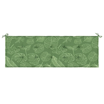 vidaXL Coussin de banc de jardin motif feuilles 150x50x4 cm Tissu Oxford