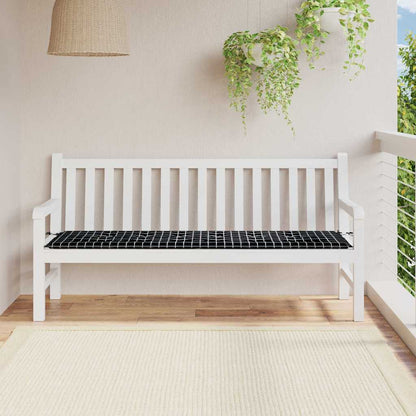 vidaXL Bankpolster Schwarz kariert 150 x 50 x 3 cm Oxford-Stoff