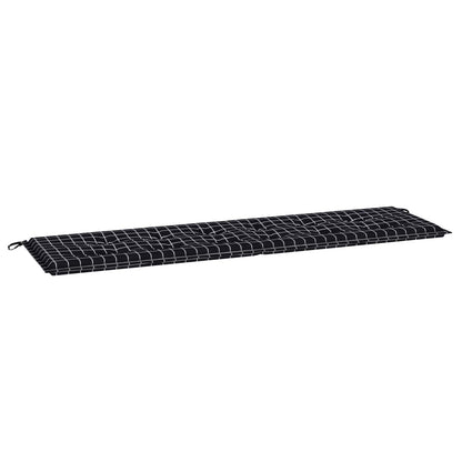 vidaXL Bankpolster Schwarz kariert 150 x 50 x 3 cm Oxford-Stoff