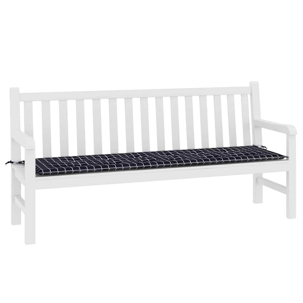 vidaXL Bankpolster Schwarz kariert 150 x 50 x 3 cm Oxford-Stoff
