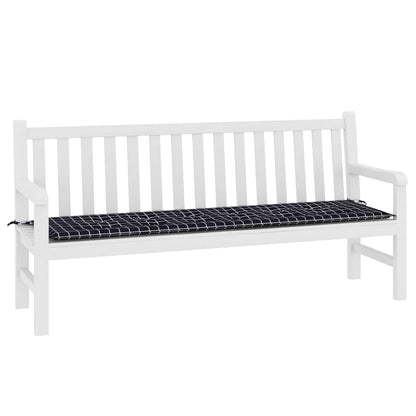 vidaXL Bankpolster Schwarz kariert 150 x 50 x 3 cm Oxford-Stoff