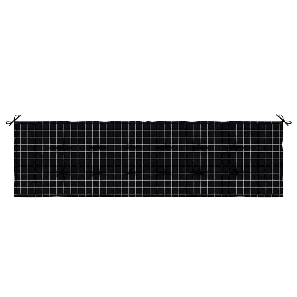 vidaXL Bankpolster Schwarz kariert 150 x 50 x 3 cm Oxford-Stoff