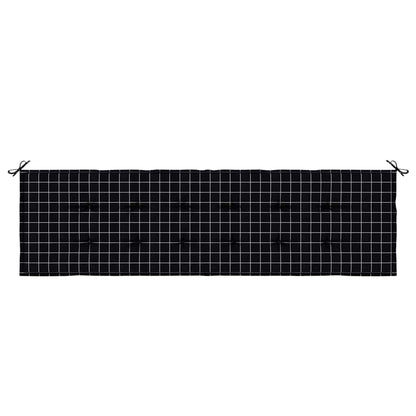 vidaXL Bankpolster Schwarz kariert 150 x 50 x 3 cm Oxford-Stoff