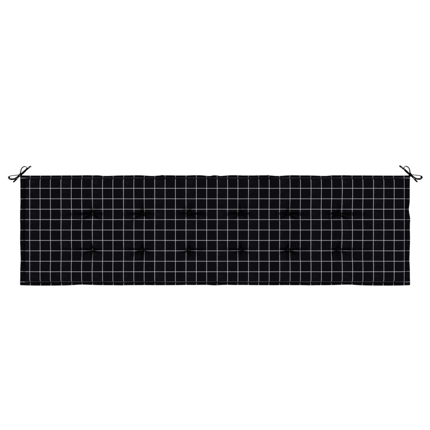 vidaXL Bankpolster Schwarz kariert 150 x 50 x 3 cm Oxford-Stoff