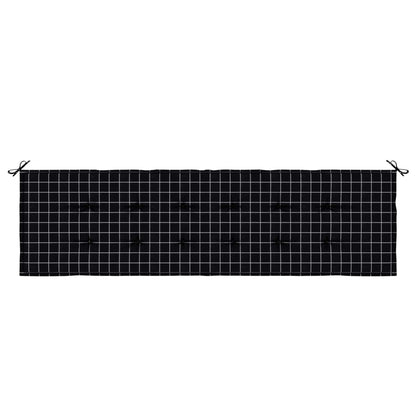 vidaXL Bankpolster Schwarz kariert 150 x 50 x 3 cm Oxford-Stoff