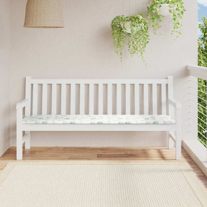 vidaXL Coussin de banc motif feuilles 150 x 50 x 3 cm tissu Oxford
