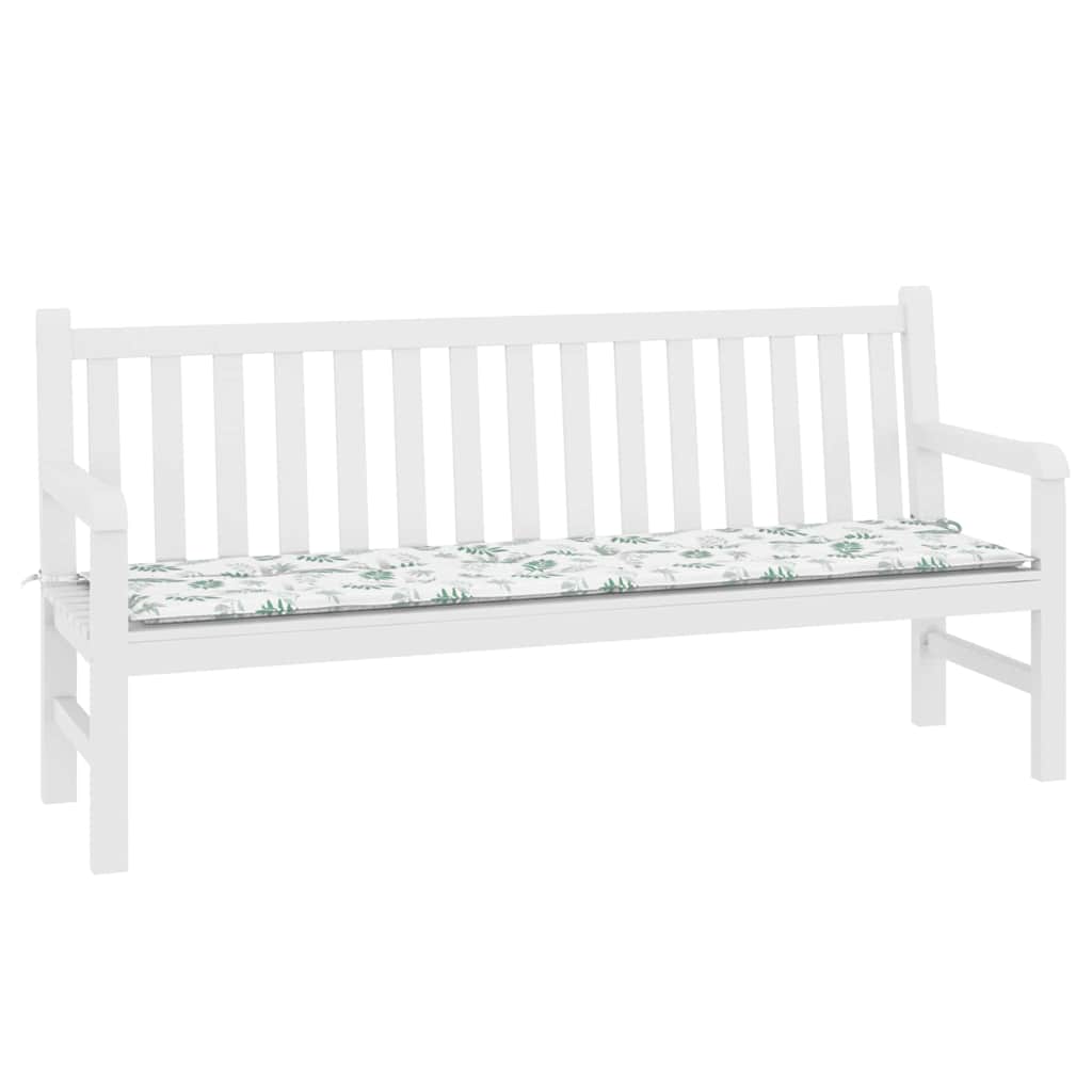 vidaXL Coussin de banc motif feuilles 150 x 50 x 3 cm tissu Oxford