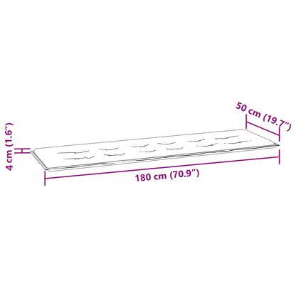 vidaXL Coussin de banc motif feuilles 150 x 50 x 3 cm tissu Oxford