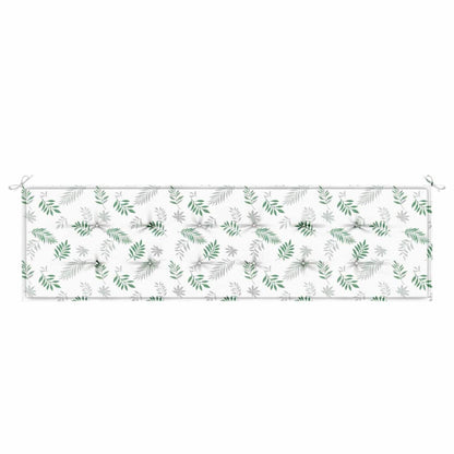 vidaXL Coussin de banc motif feuilles 150 x 50 x 3 cm tissu Oxford