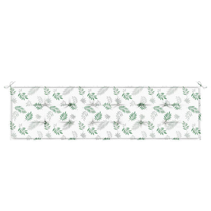 vidaXL Coussin de banc motif feuilles 150 x 50 x 3 cm tissu Oxford