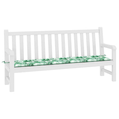 vidaXL Coussin de banc motif feuilles 200 x 50 x 3 cm tissu Oxford