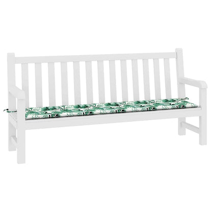 vidaXL Coussin de banc motif feuilles 200 x 50 x 3 cm tissu Oxford