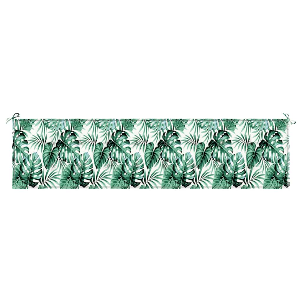 vidaXL Coussin de banc motif feuilles 200 x 50 x 3 cm tissu Oxford