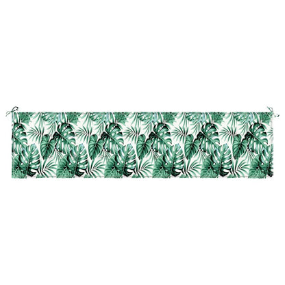 vidaXL Coussin de banc motif feuilles 200 x 50 x 3 cm tissu Oxford