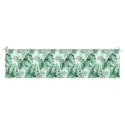 vidaXL Coussin de banc motif feuilles 200 x 50 x 3 cm tissu Oxford