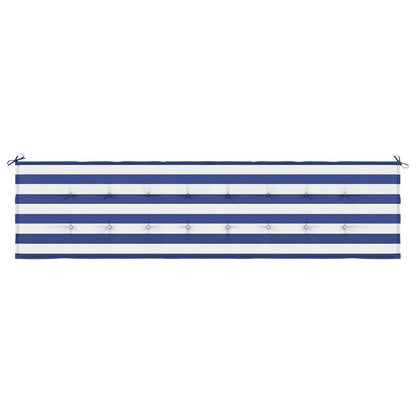 vidaXL Coussin de banc de jardin rayé bleu et blanc 200x50x4 cm Tissu