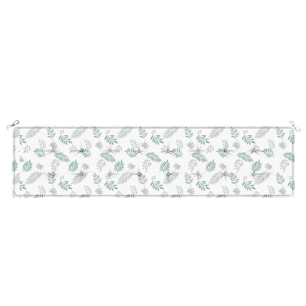 vidaXL Coussin de banc de jardin motif feuilles 200x50x4 cm Tissu