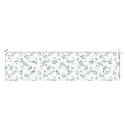 vidaXL Coussin de banc de jardin motif feuilles 200x50x4 cm Tissu